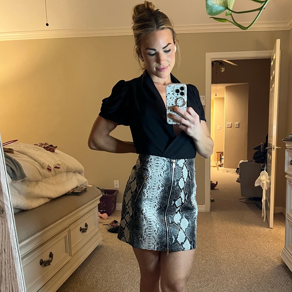 I.AM.GIA Faux Leather Snake Skin Skirt